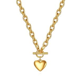 Gold Heart Pendant Necklace